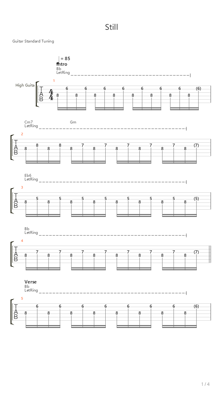 Still吉他谱