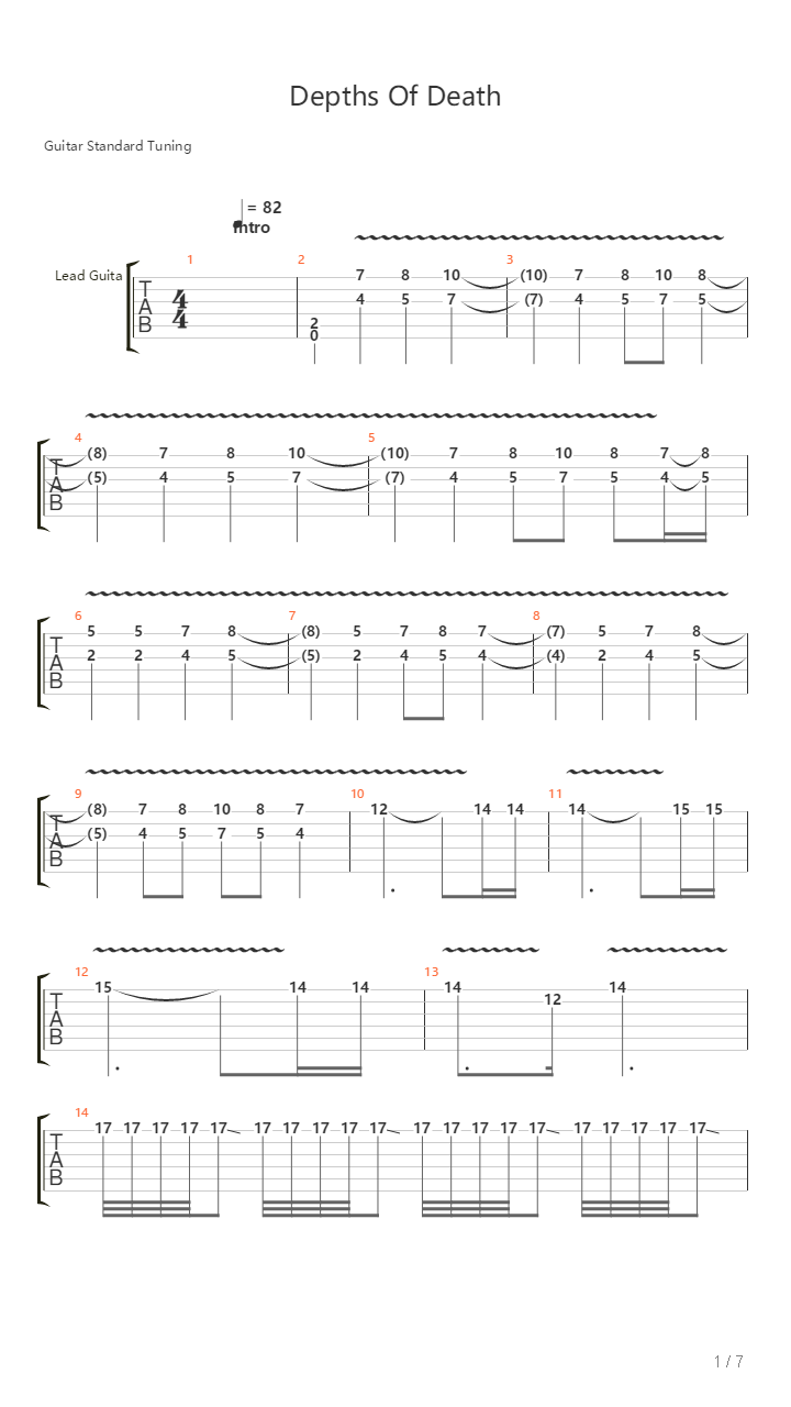 Depths Of Death吉他谱