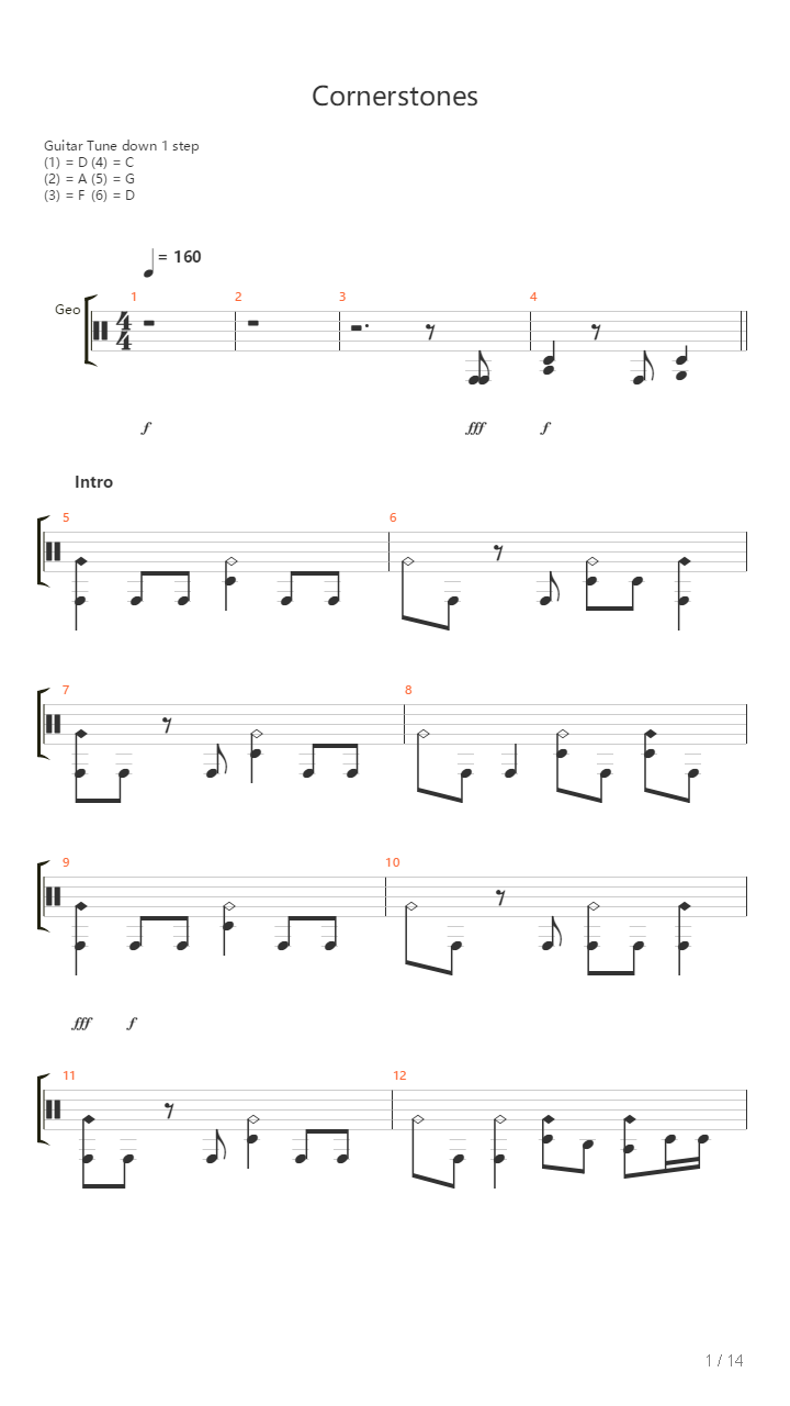Cornerstones吉他谱