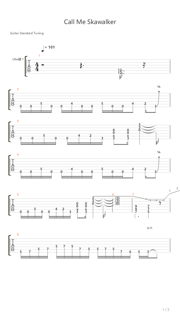 Call Me Skawalker吉他谱