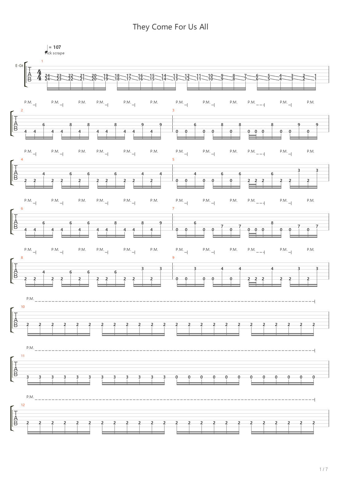 They Come For Us All吉他谱
