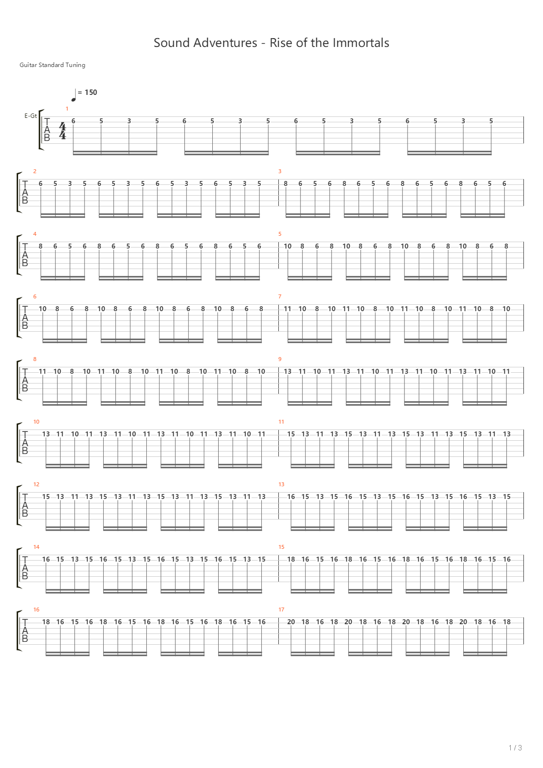Rise Of The Immortals吉他谱