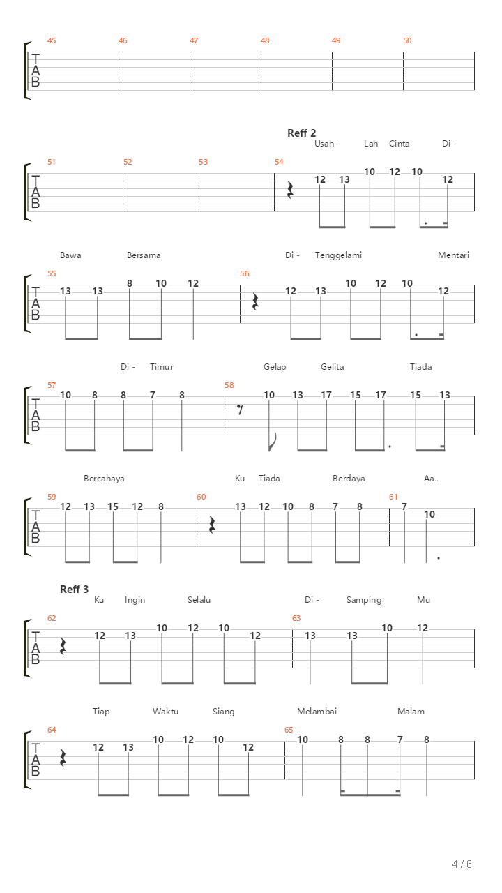 Sejiwa吉他谱