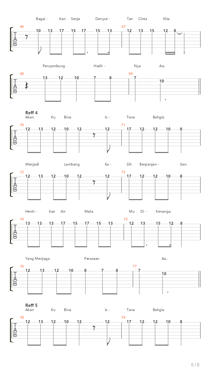 Sejiwa吉他谱