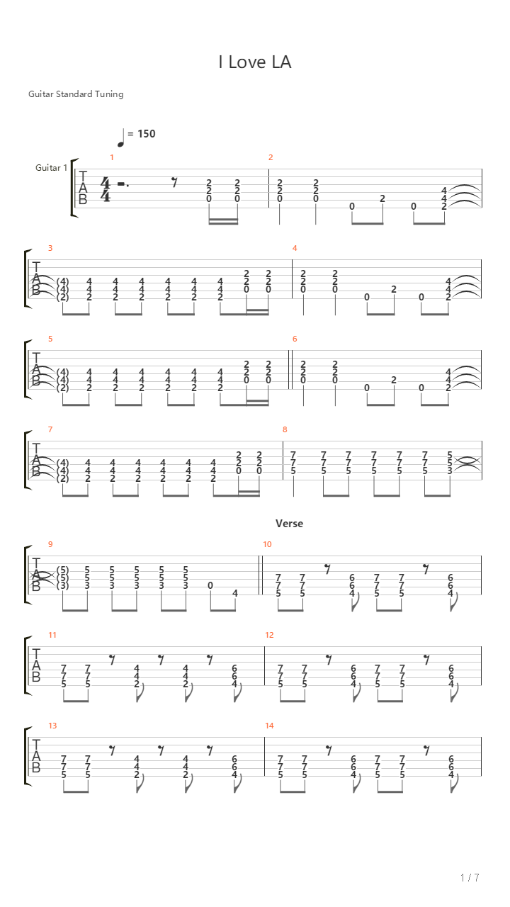 I Love La吉他谱