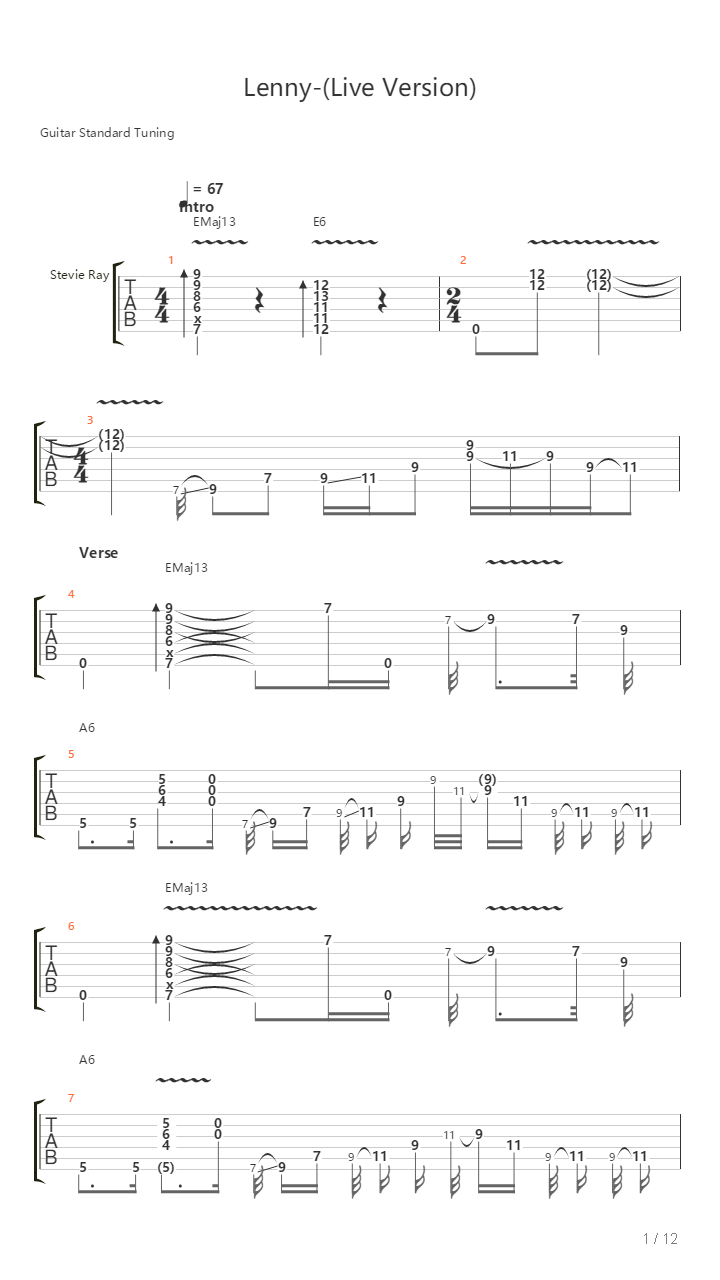 Lenny吉他谱
