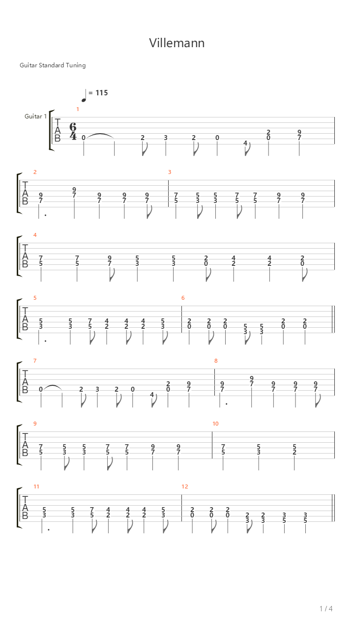 Villemann吉他谱