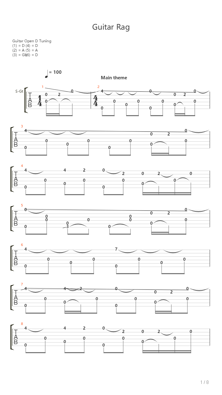 Guitar Rag吉他谱