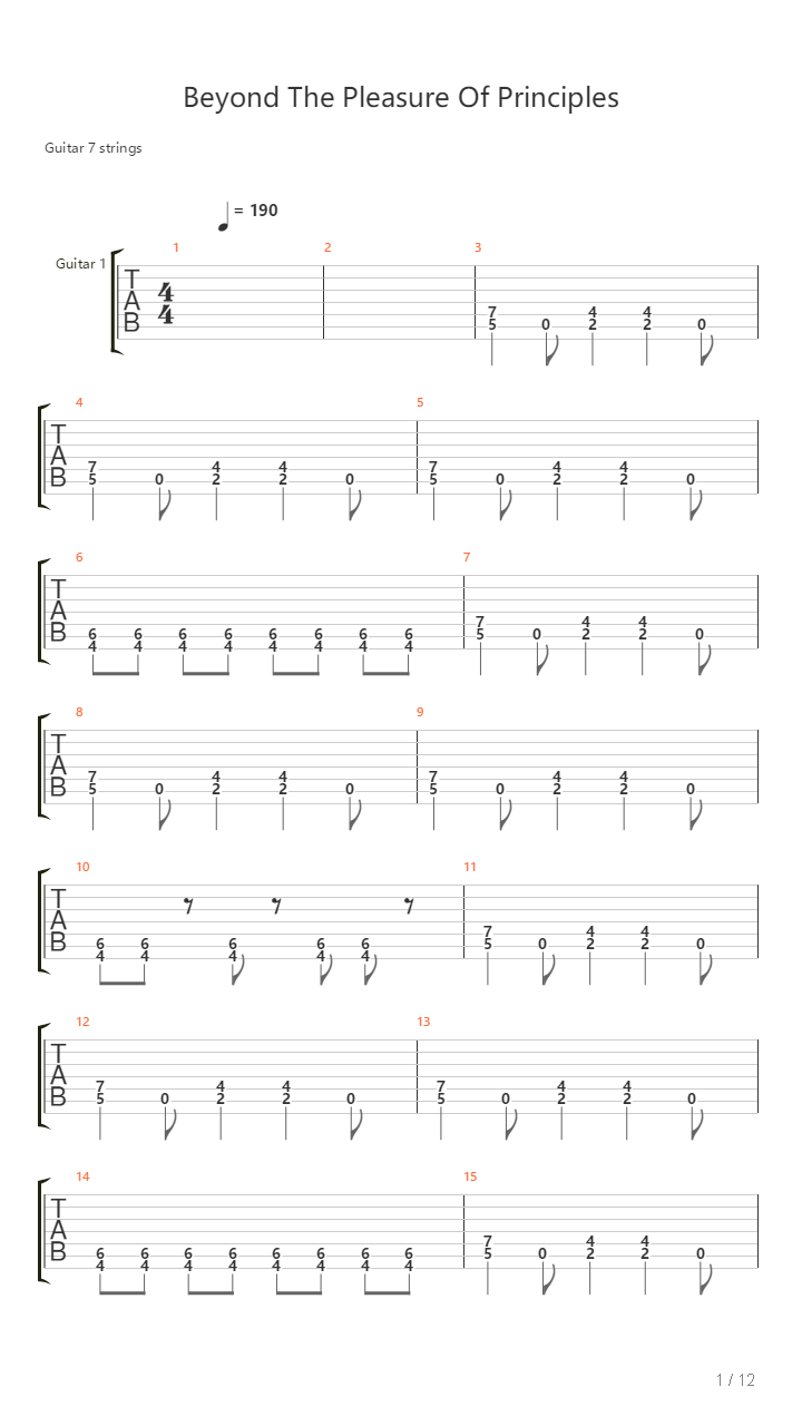 Beyond The Pleasure Of Principles吉他谱