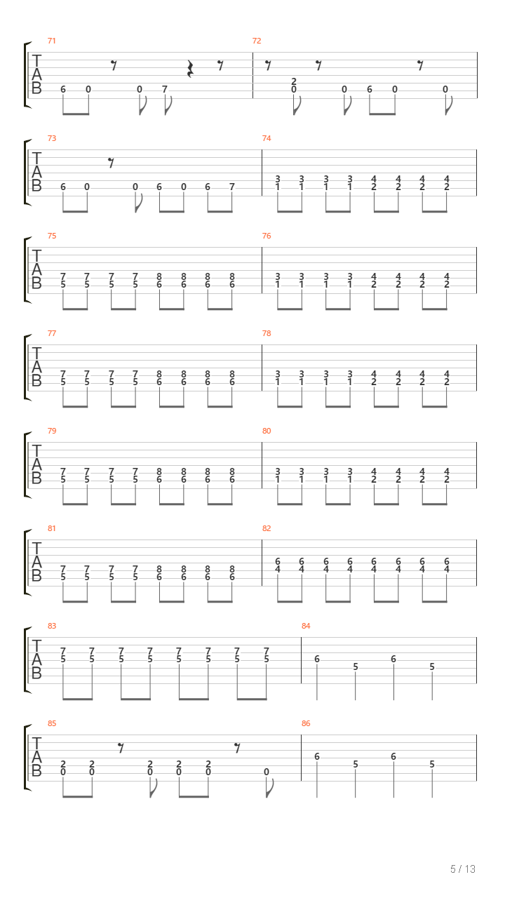 The Lecherous吉他谱