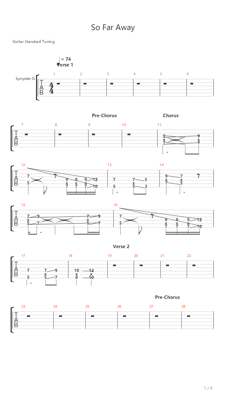 So Far Guitar吉他谱