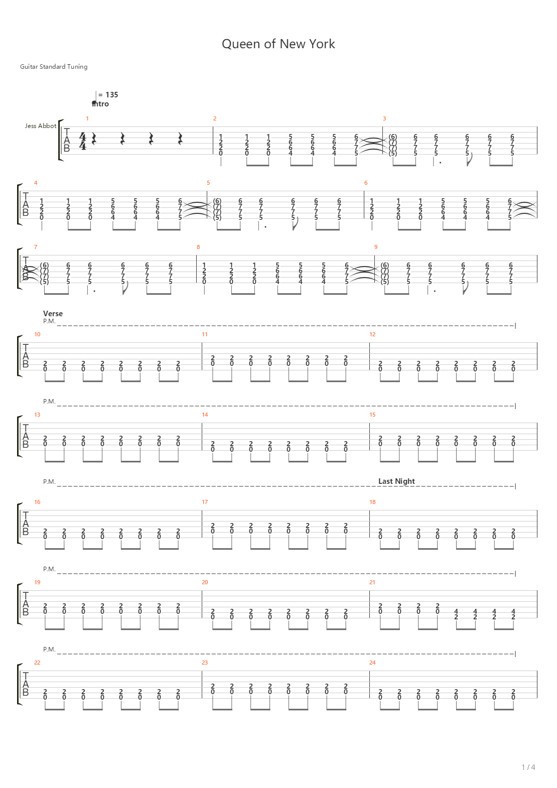 Queen Of New York吉他谱