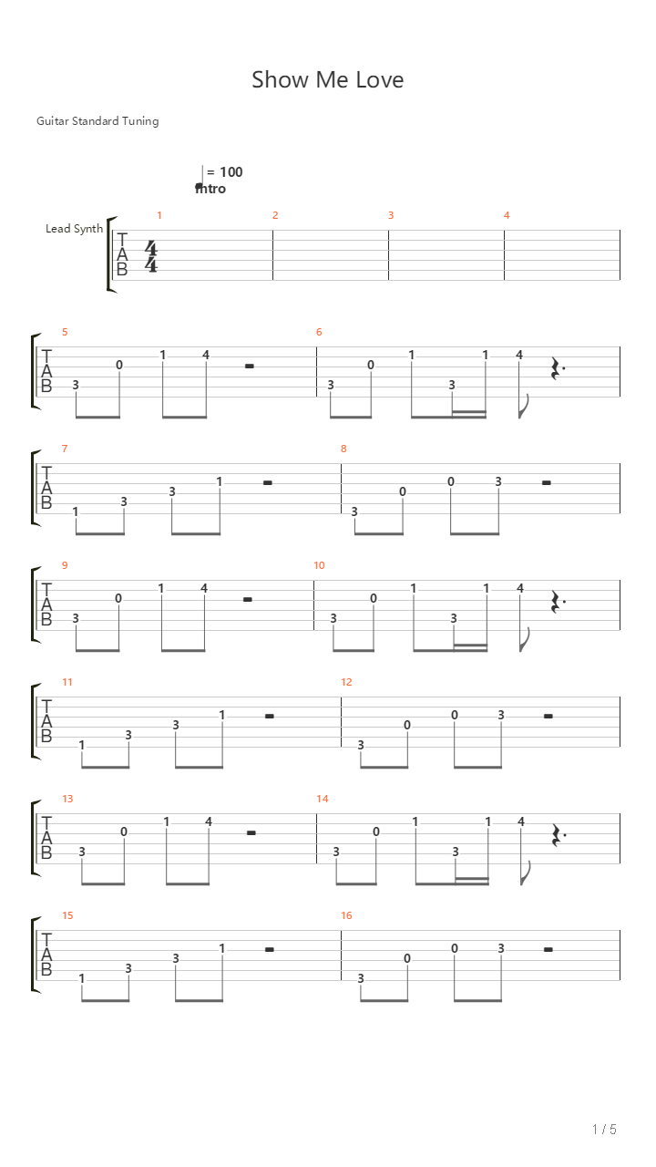 Show Me Love吉他谱