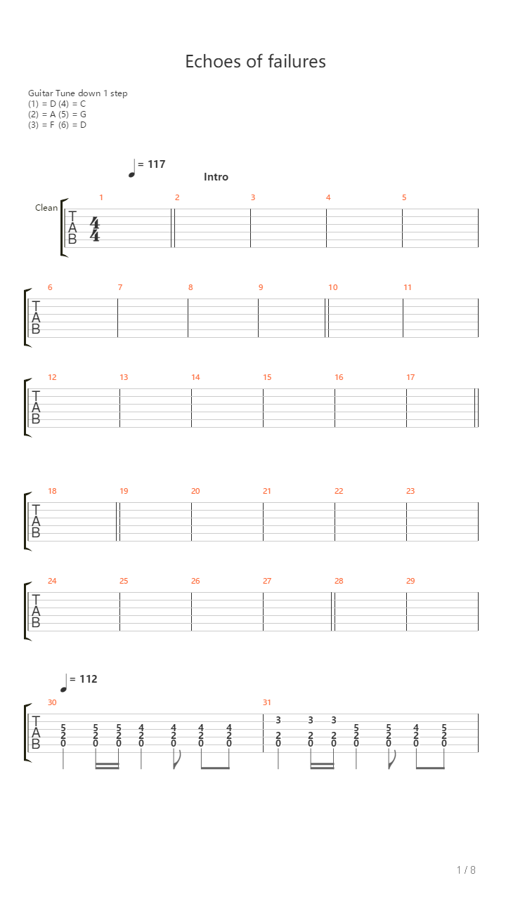 Echoes Of Failures吉他谱