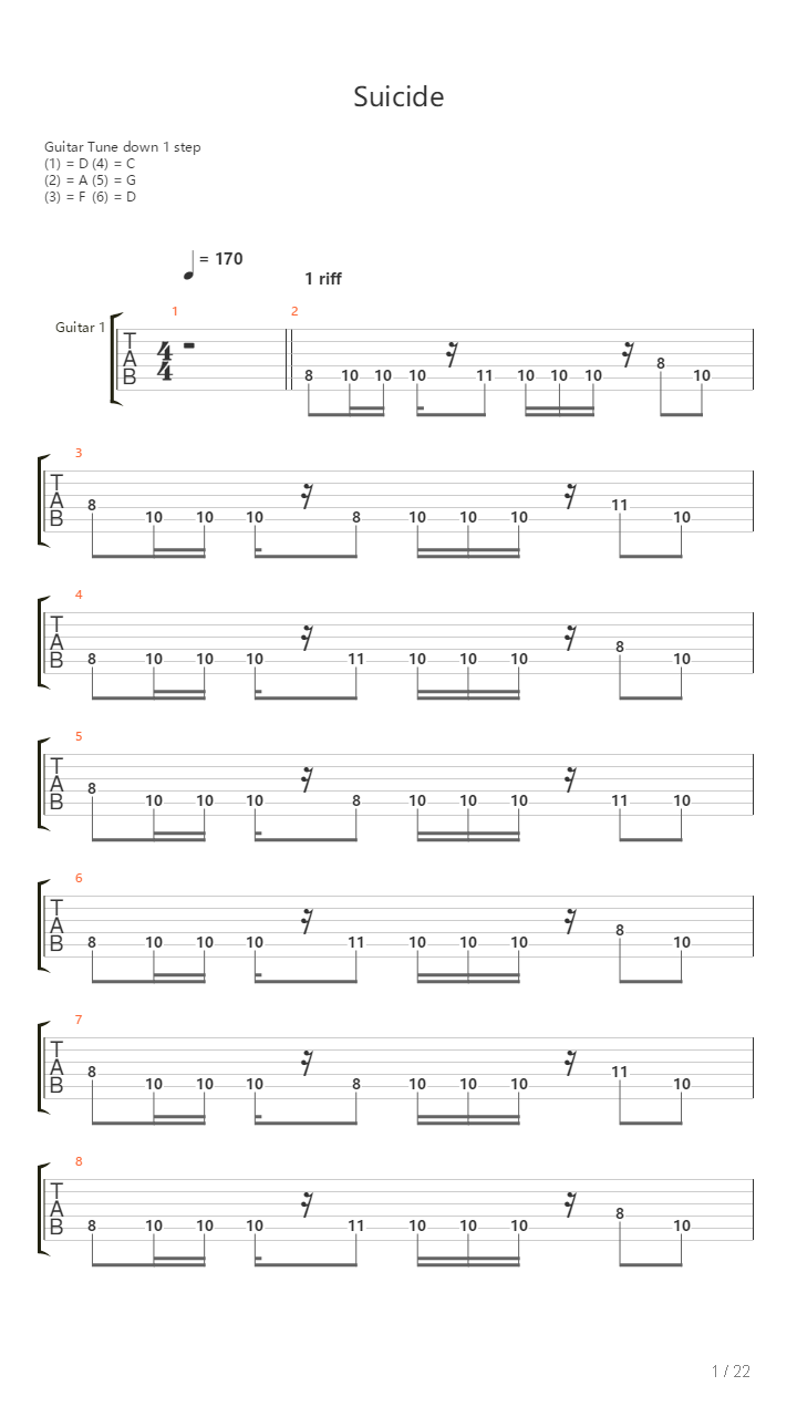 Suicide吉他谱
