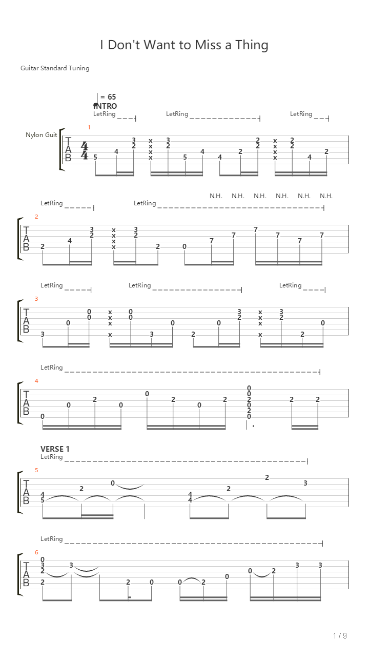 Test吉他谱