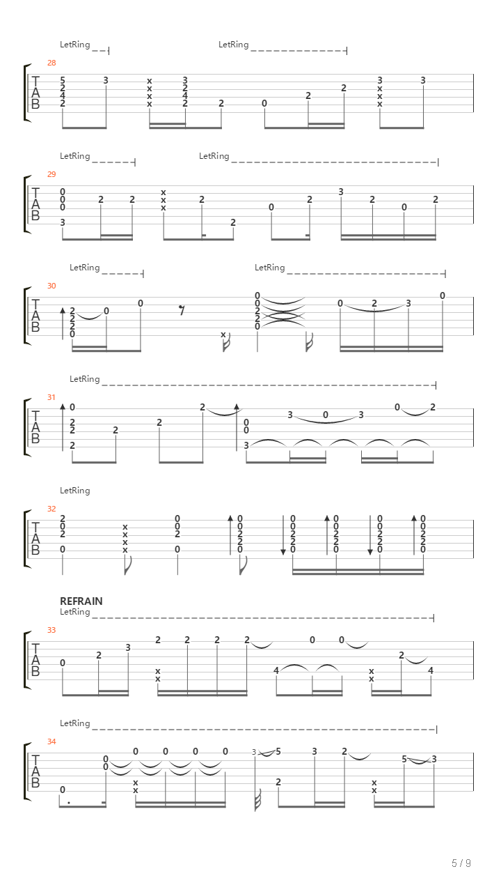 Test吉他谱