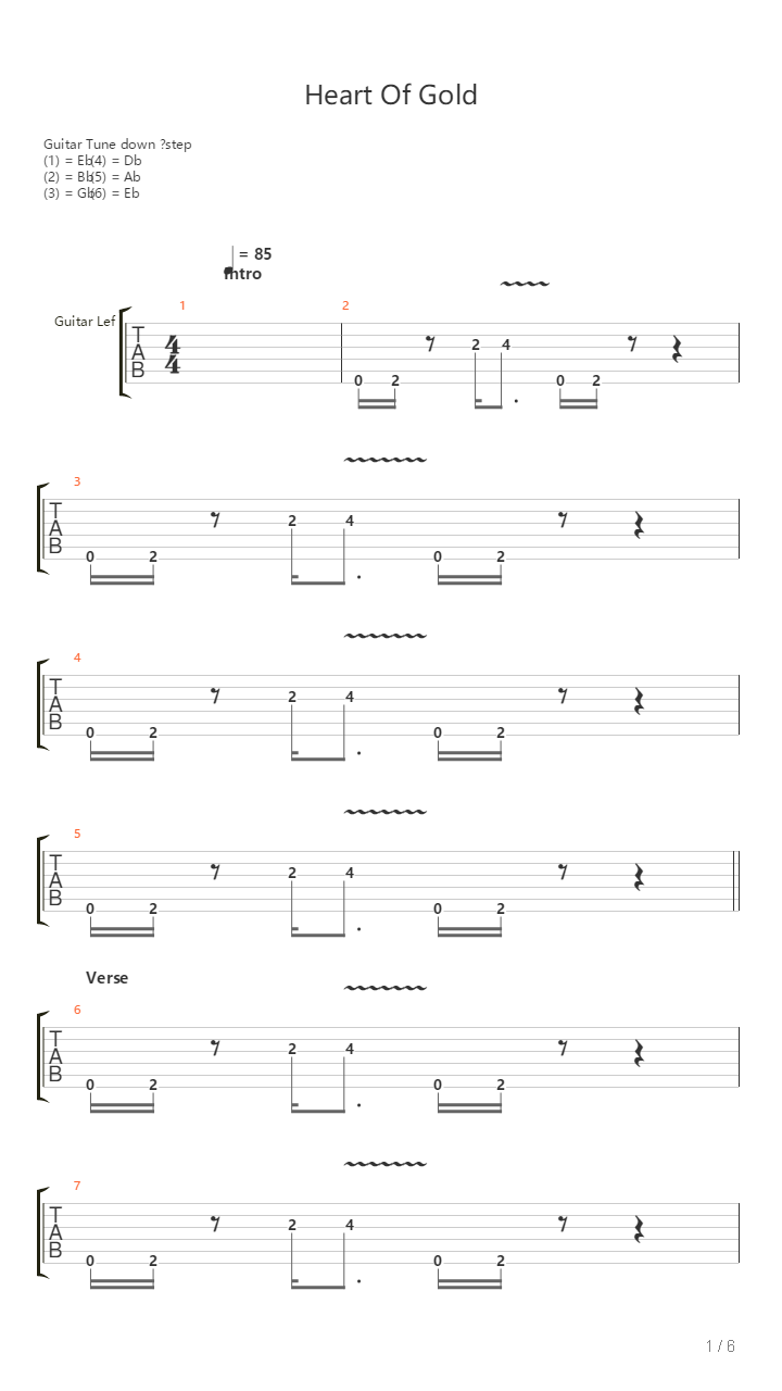Heart Of Gold吉他谱