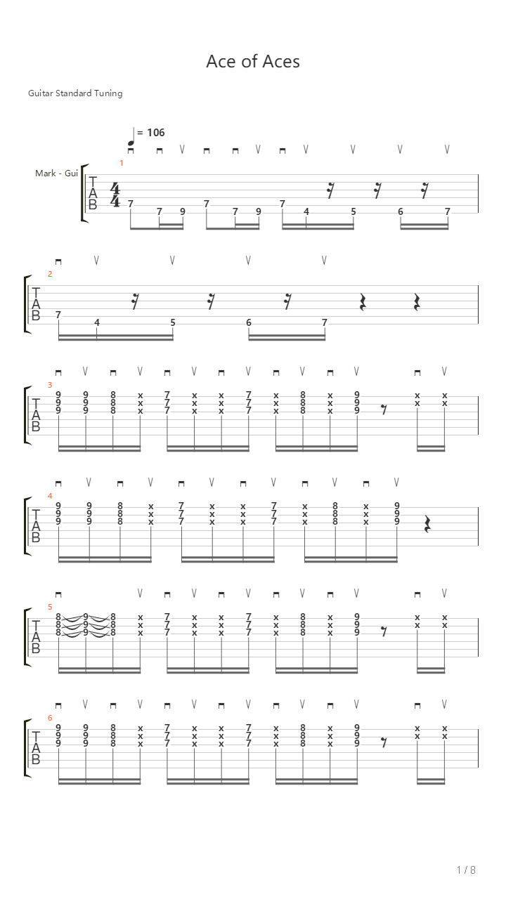 Ace Of Aces吉他谱