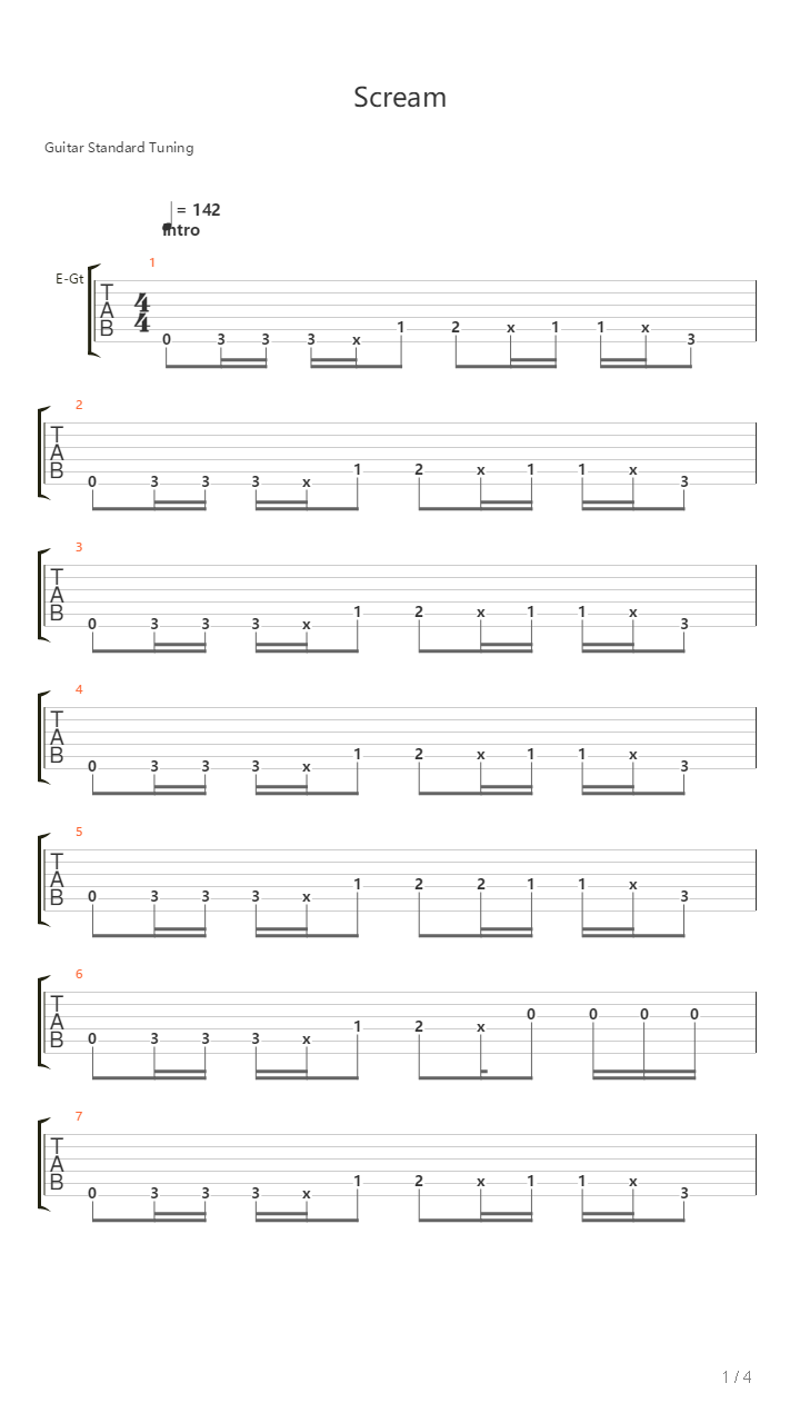 Scream吉他谱