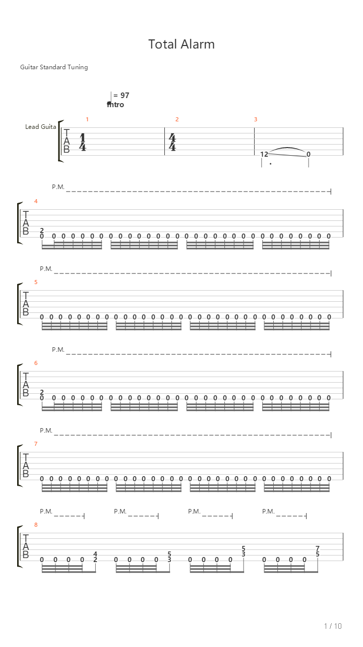 Total Alarm吉他谱