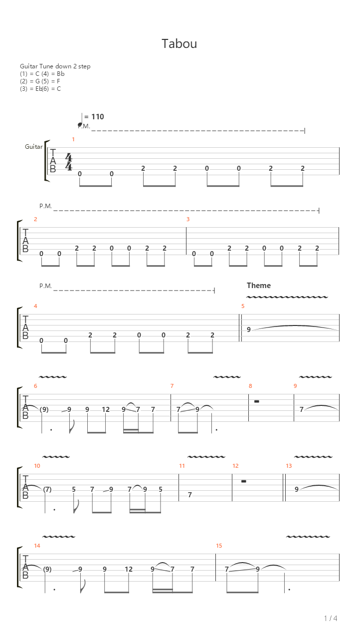 Tabou吉他谱