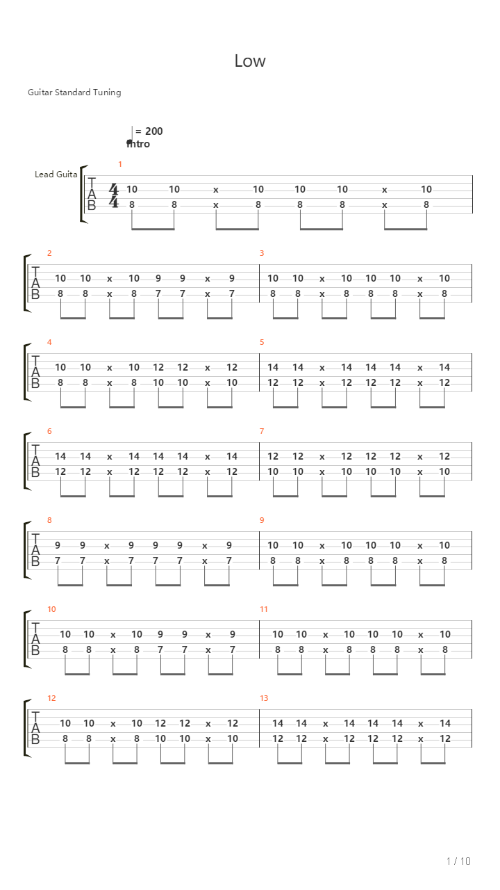 Low吉他谱