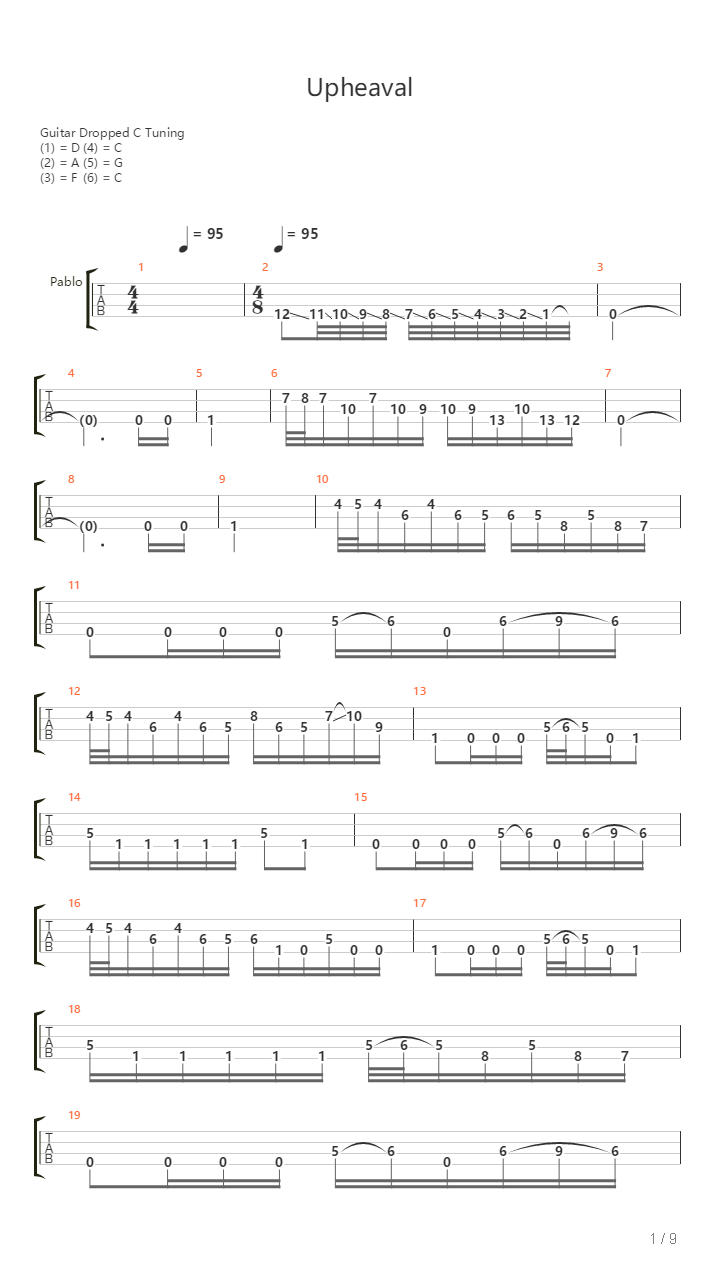 Upheaval吉他谱
