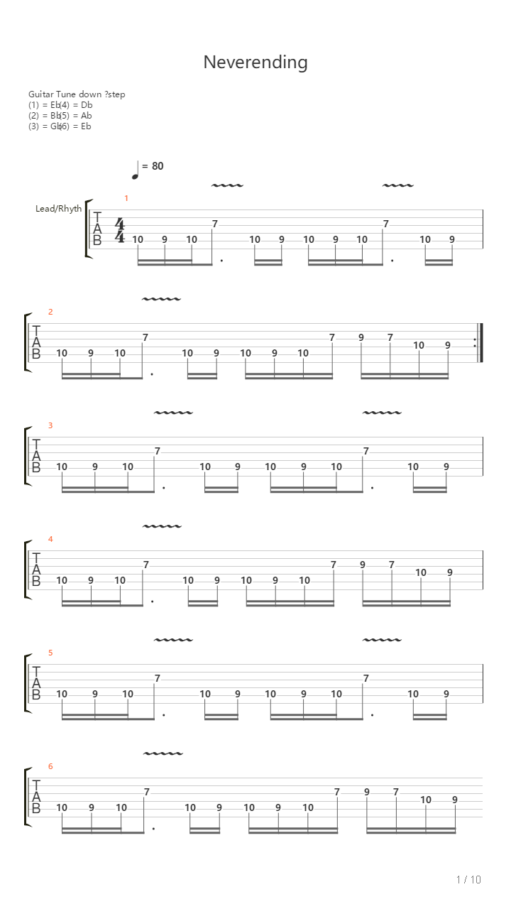 Neverending吉他谱