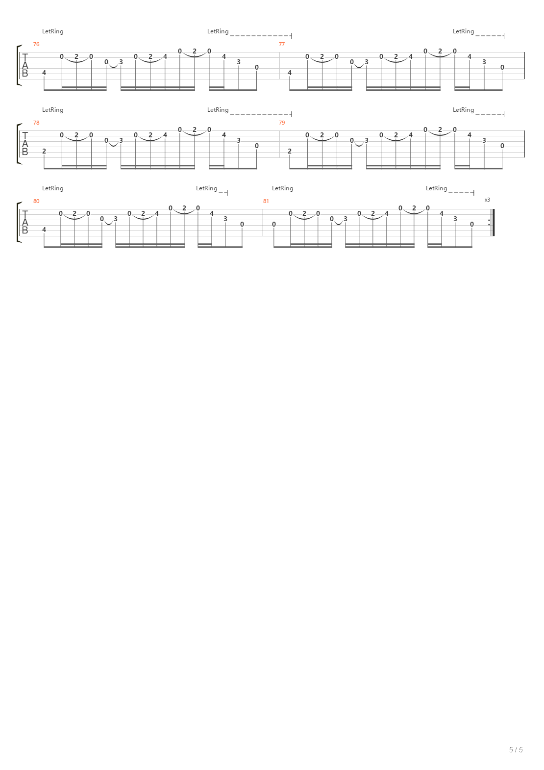 End And End吉他谱