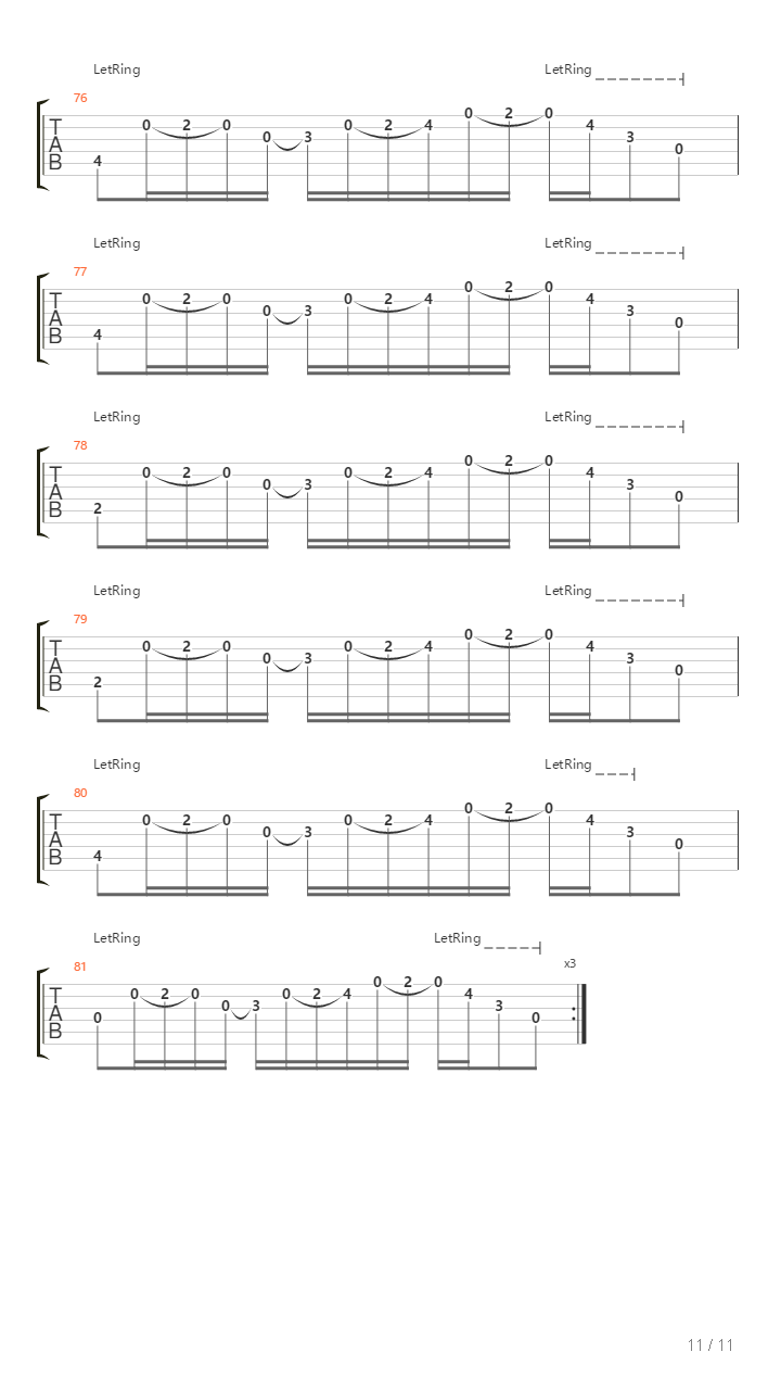 End And End吉他谱