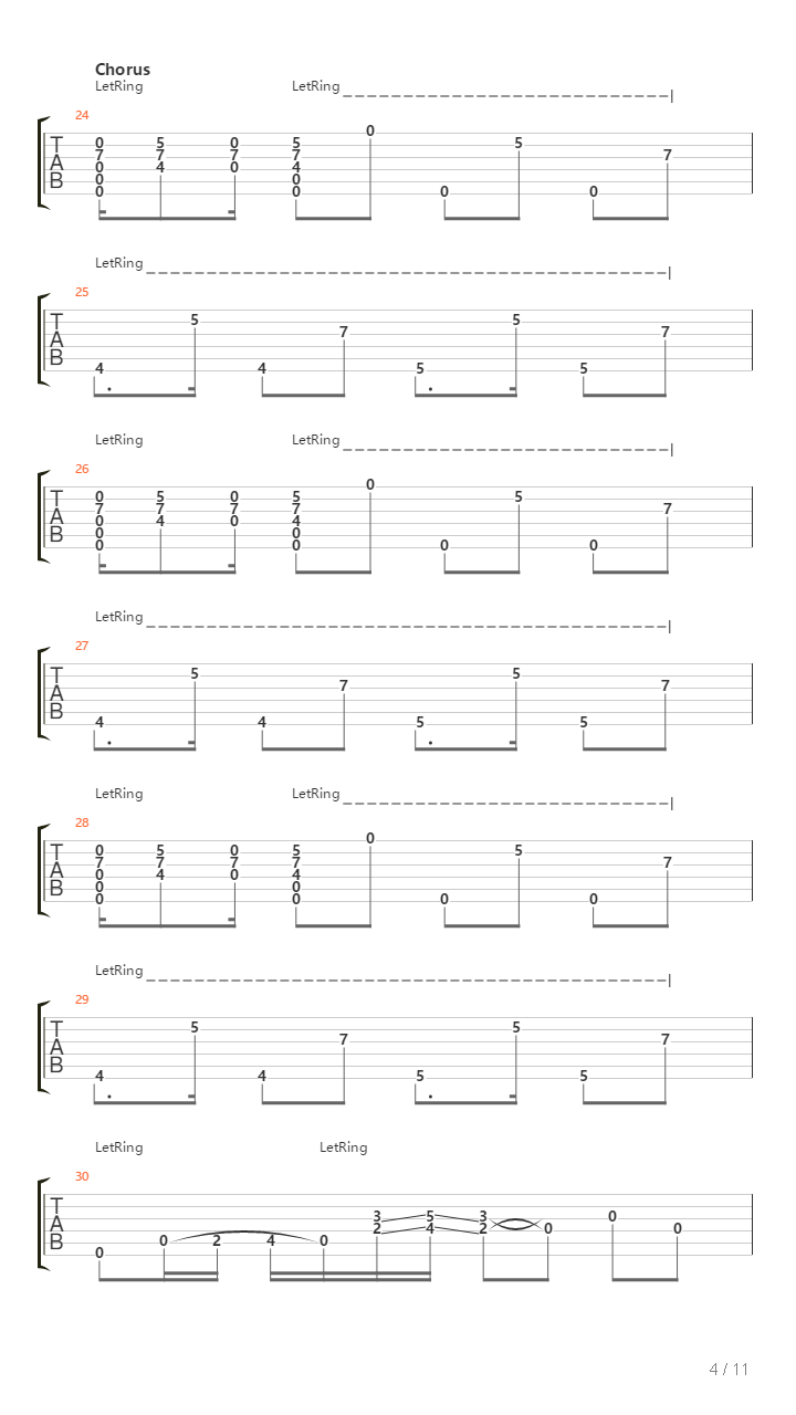 End And End吉他谱