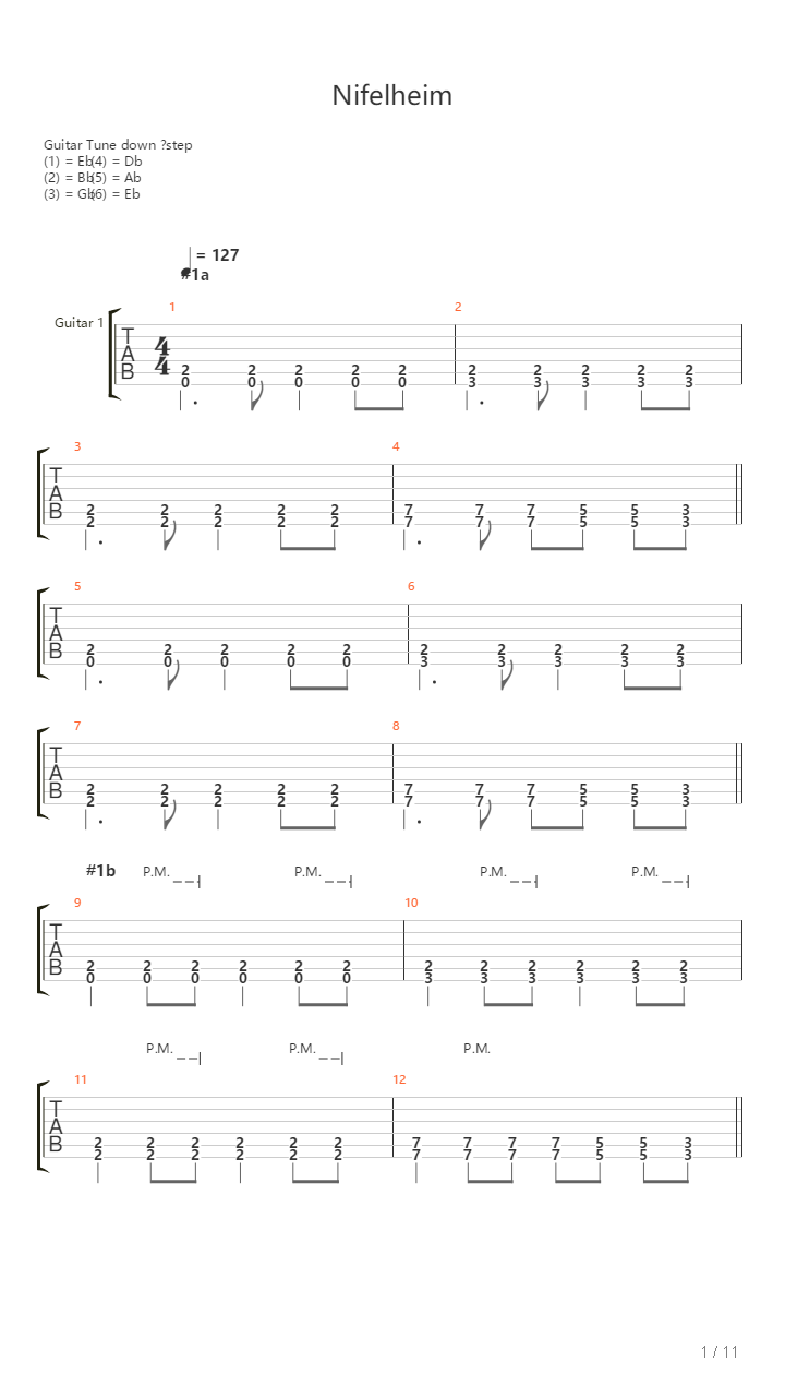 Nifelheim吉他谱