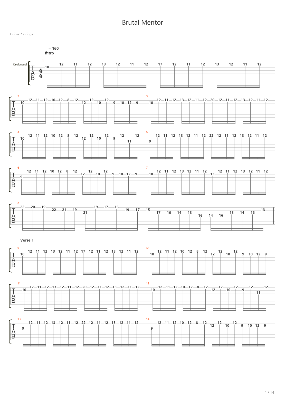 Brutal Mentor吉他谱