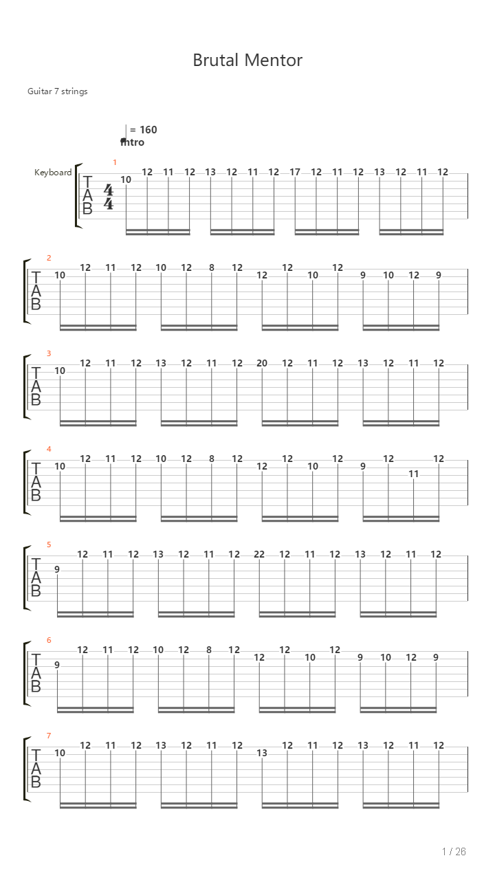 Brutal Mentor吉他谱