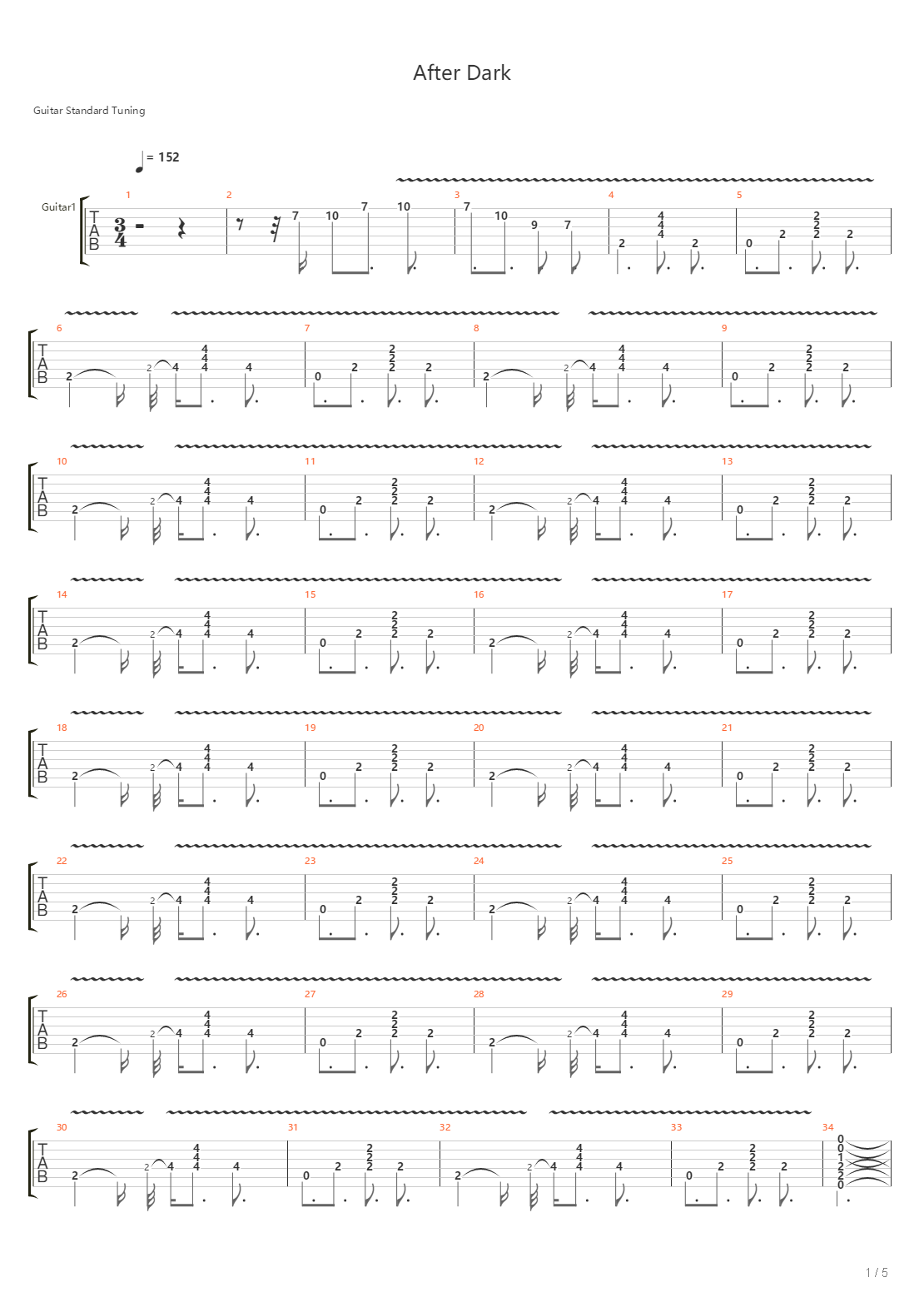 After Dark V2吉他谱