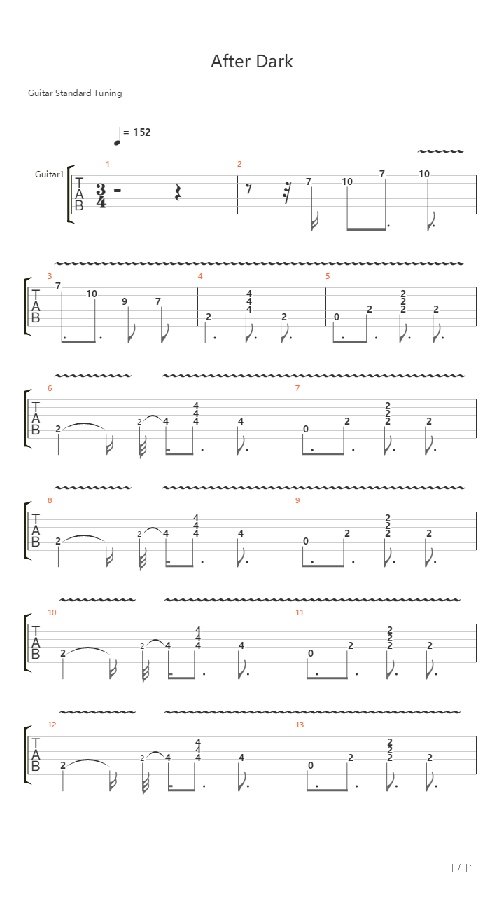 After Dark V2吉他谱