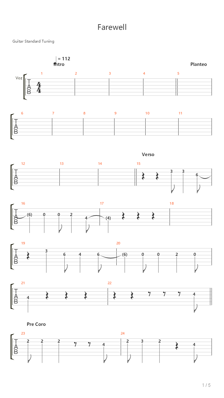 Farewell吉他谱