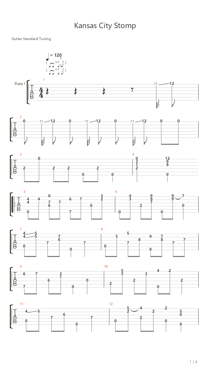 Kansas City Stomp吉他谱