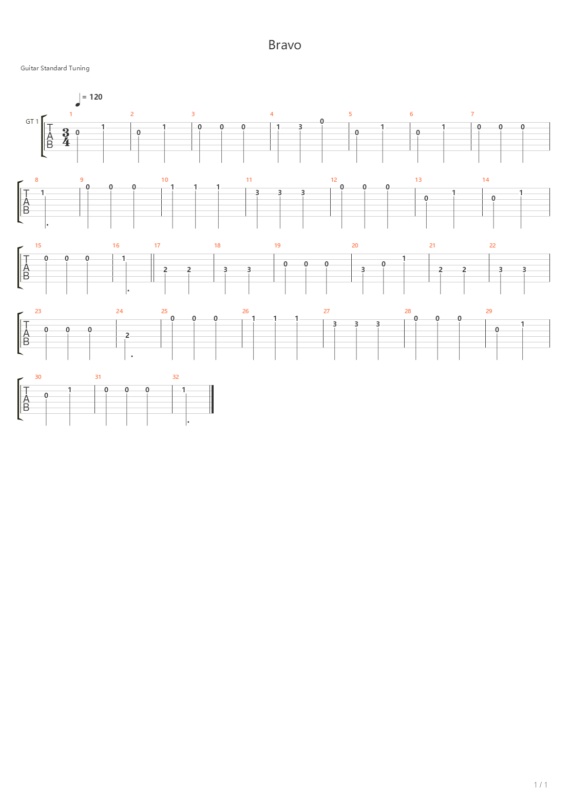 Bravo吉他谱