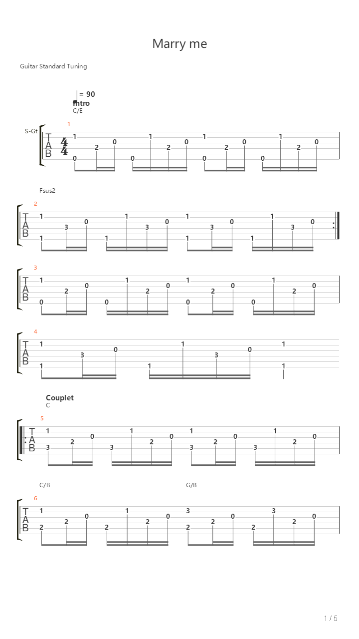 Marry Me吉他谱