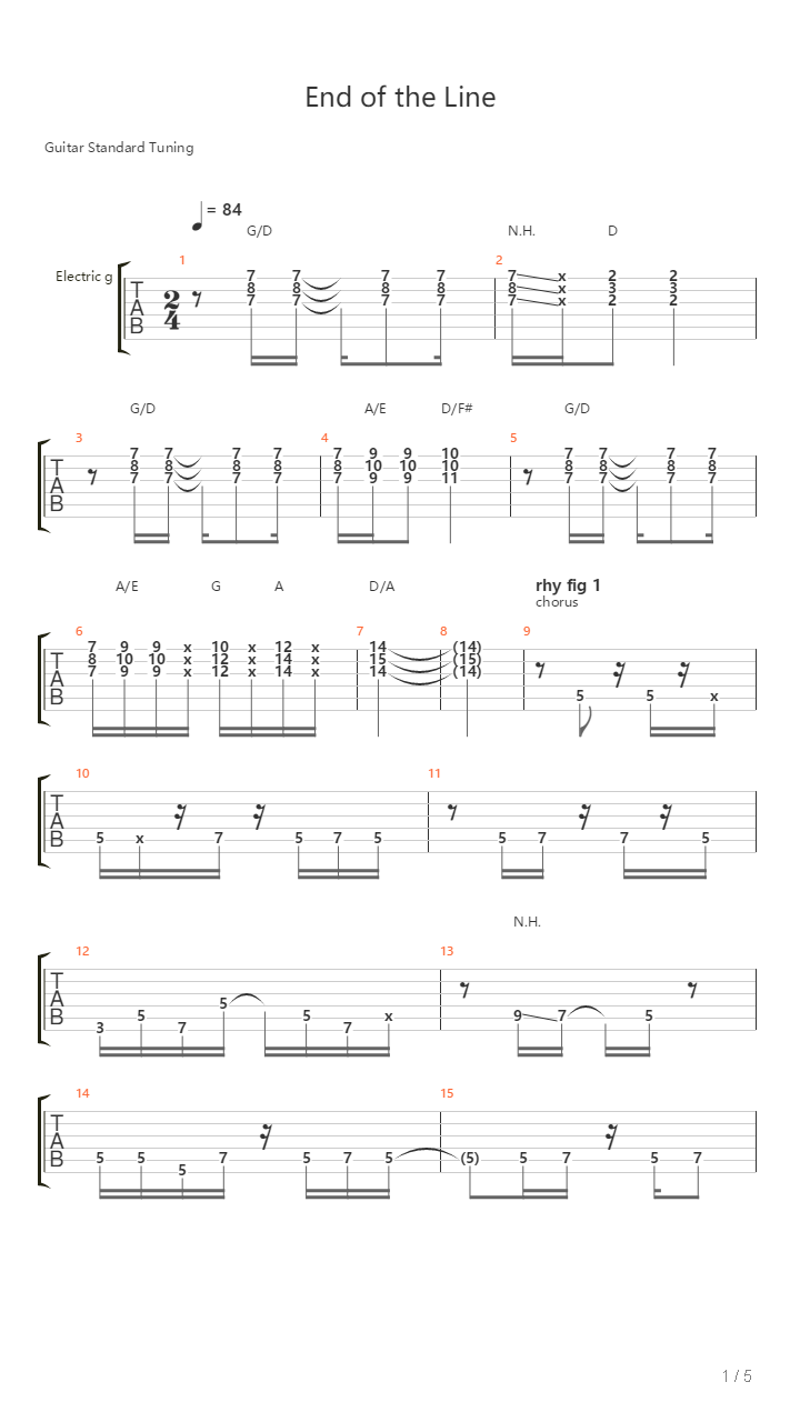 End Of The Line吉他谱