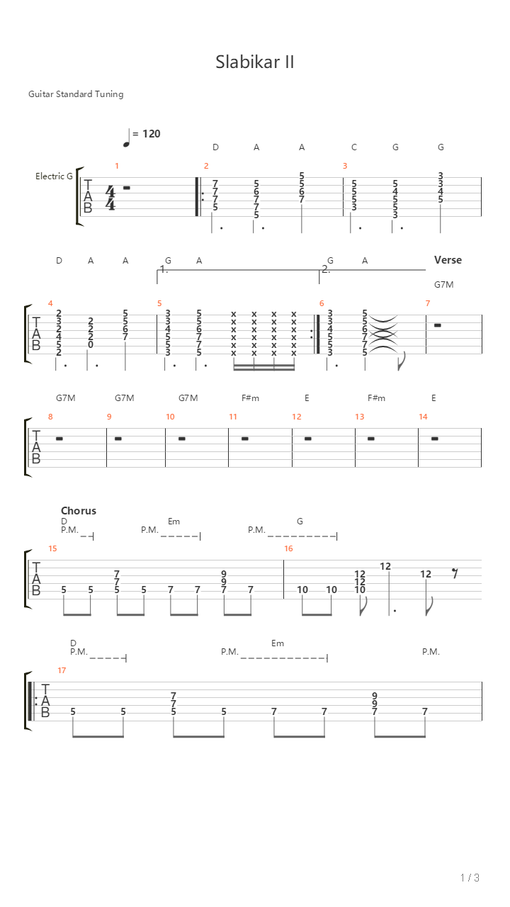 Slabikar Ii吉他谱