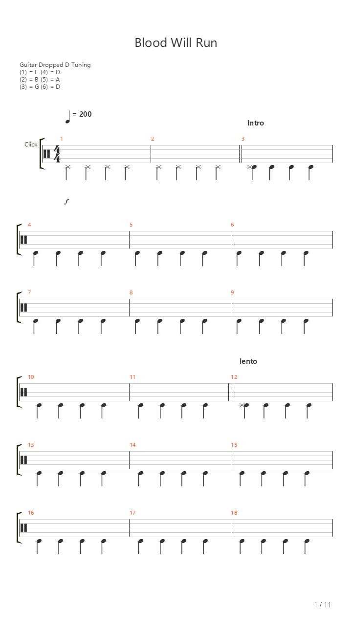 Blood Will Run吉他谱