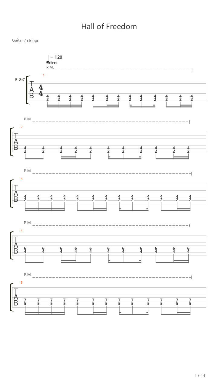 Hall Of Freedom吉他谱