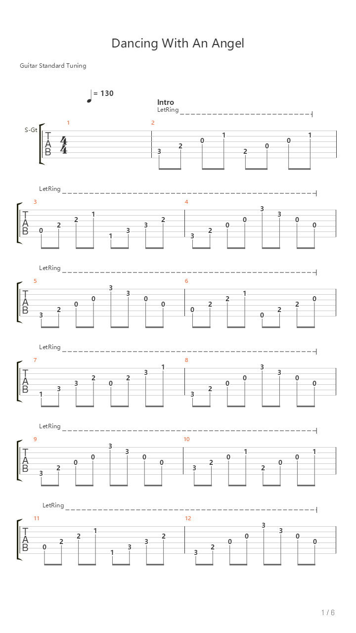 Dancing With An Angel吉他谱