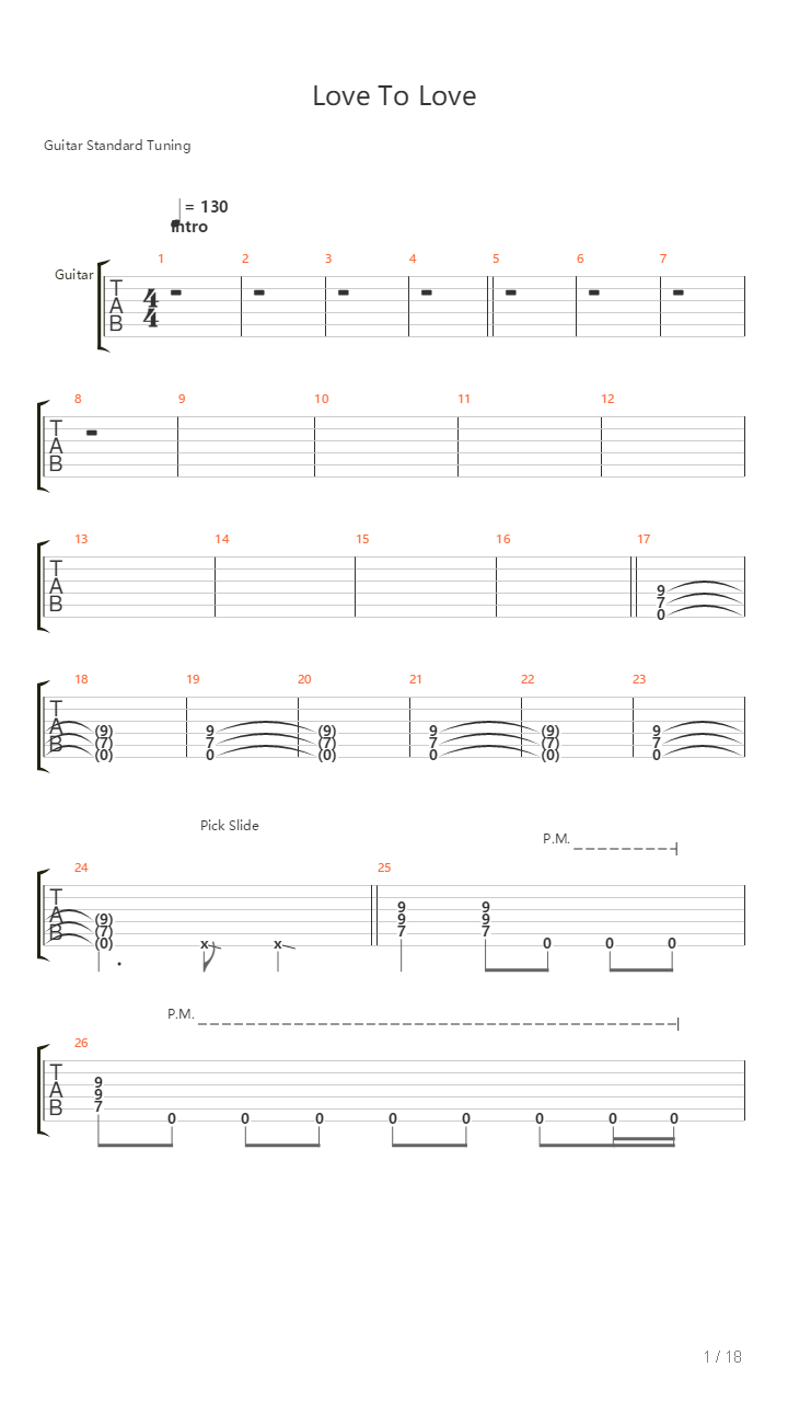 Love To Love吉他谱