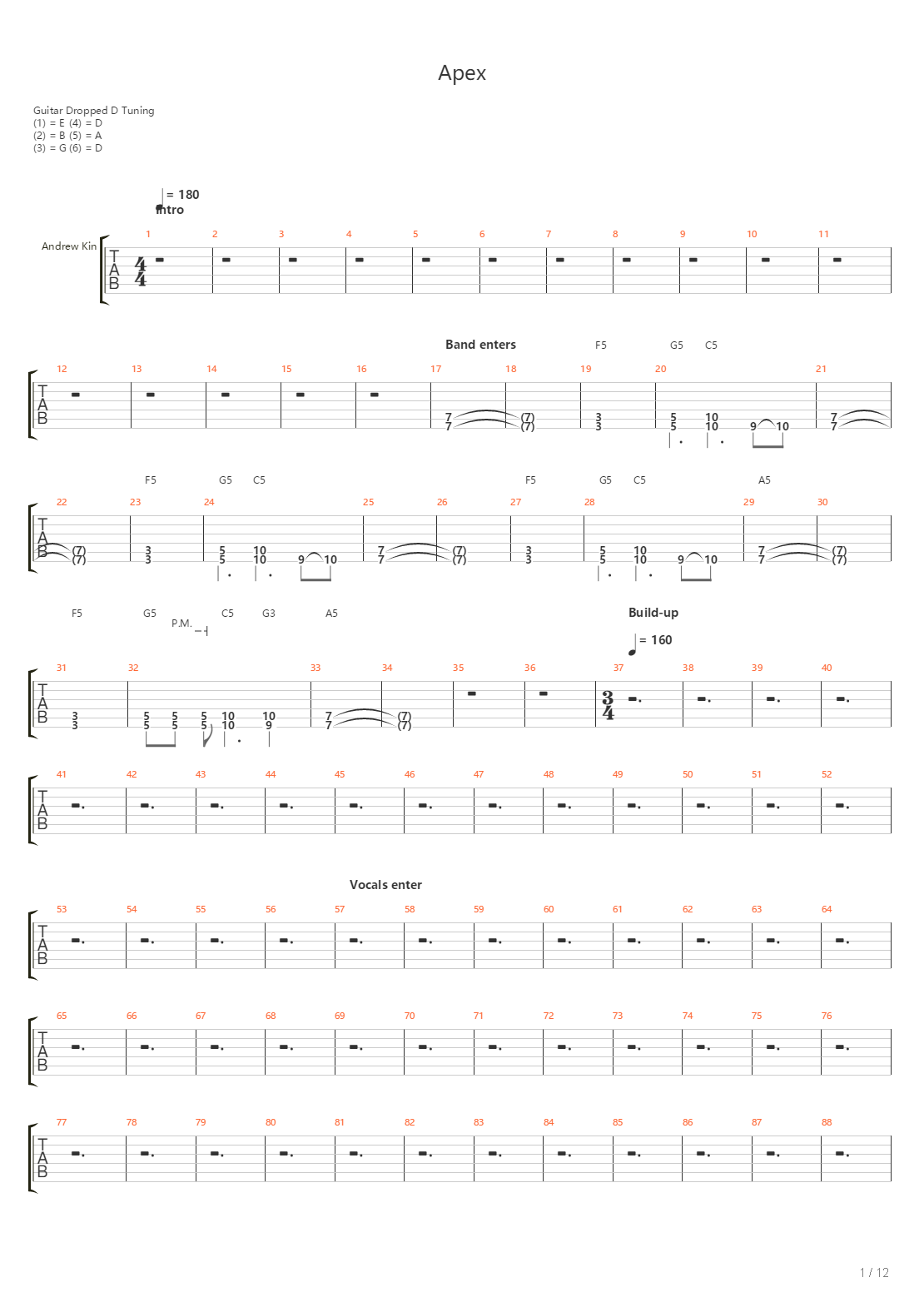 Apex吉他谱