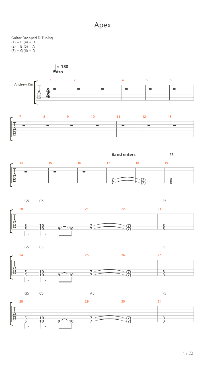 Apex吉他谱