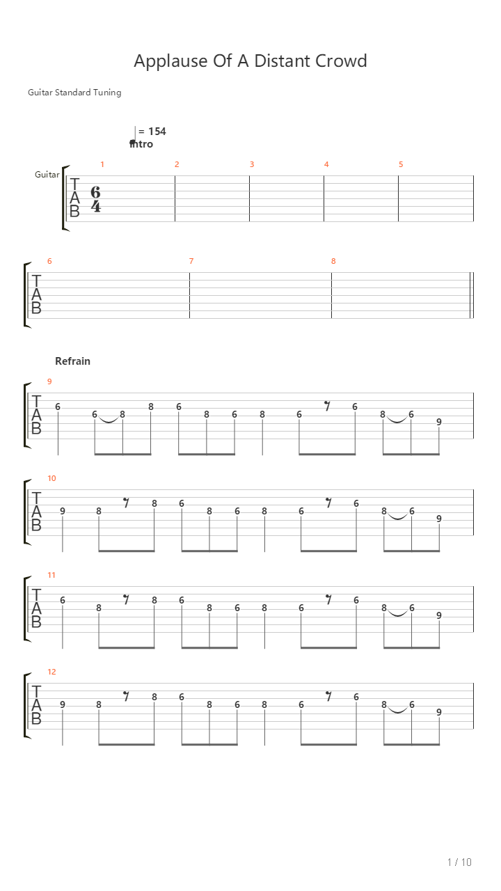 Applause Of A Distant Crowd吉他谱